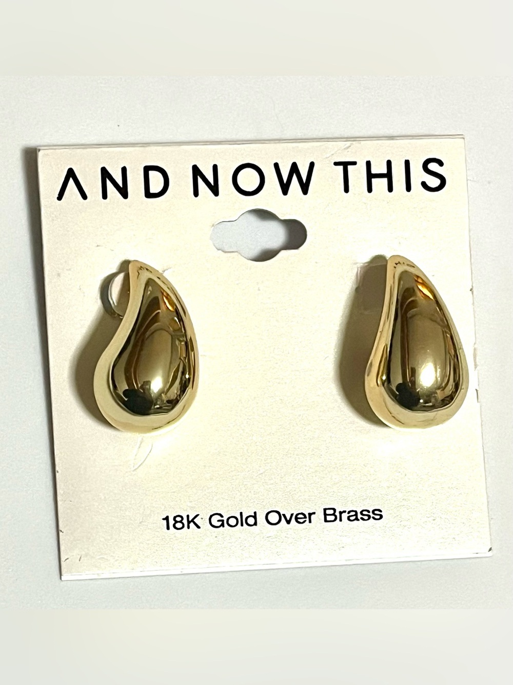 And Now This 18k Gold over Brass Teardrop Earrings NWT